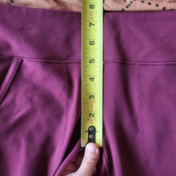 EUC Ivivva lululemon Mesh With Grace Crop Leggings Maroon Burgundy Red Size 14 - Picture 10 of 12